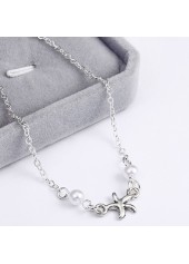 Starfish Silvery White Animal Alloy Anklet