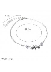 Starfish Silvery White Animal Alloy Anklet