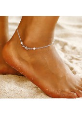 Starfish Silvery White Animal Alloy Anklet