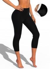 Stretchy Material High Waisted Black Swimming Pants