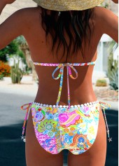 Geometric Print Patchwork Multi Color Bikini Set