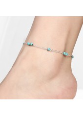 Mint Green Beaded Turquoise Alloy Anklet