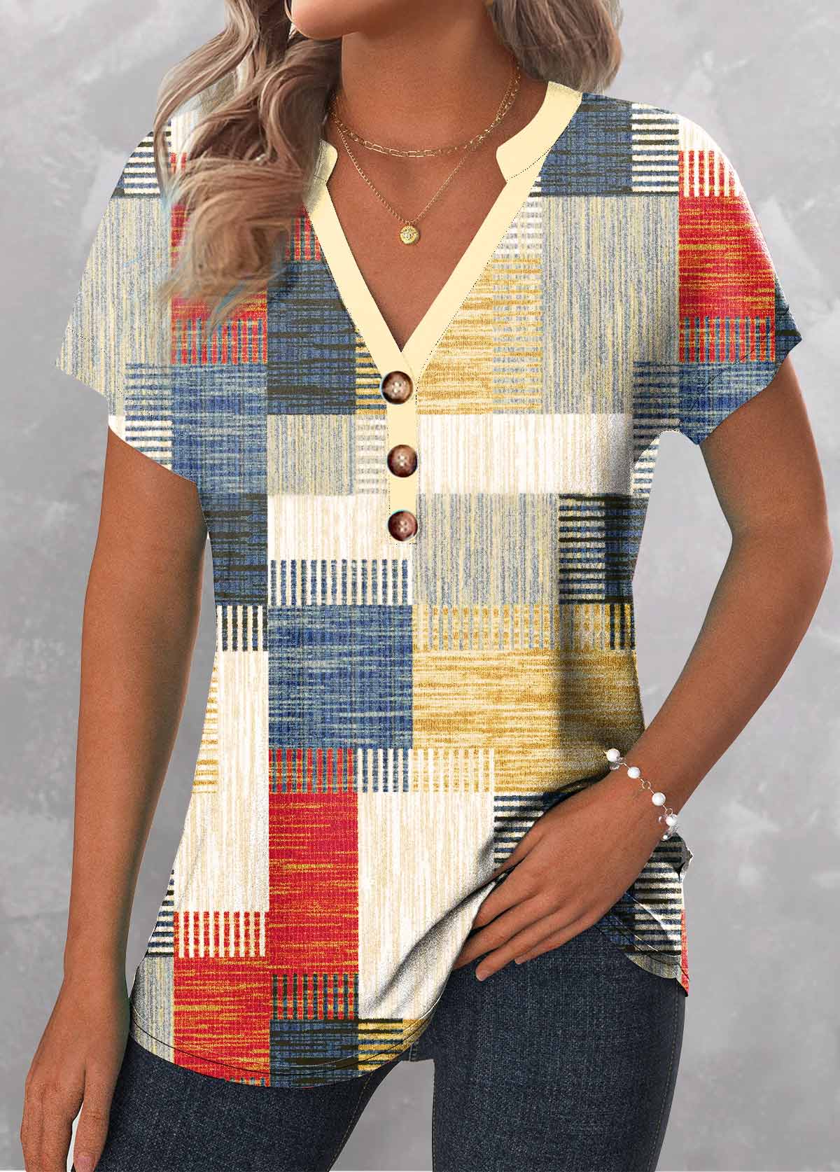 Graphic Print Blouse & Short Set