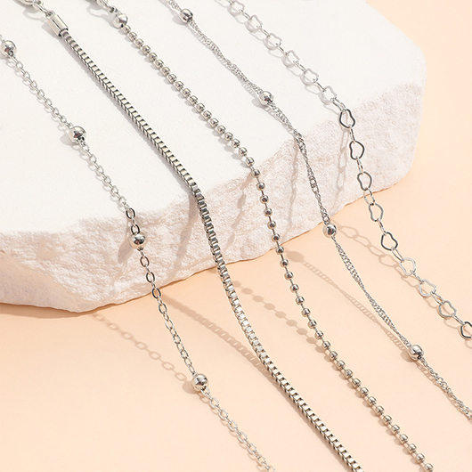 Silver Color Round Alloy Detail Bracelets