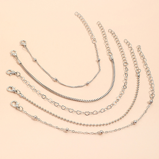 Silver Color Round Alloy Detail Bracelets