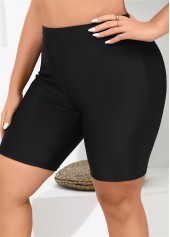 Striped Black Ruched Detail Tankini Top-No Bottom