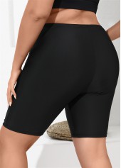 Striped Black Ruched Detail Tankini Top-No Bottom