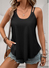Lightweight Scoop Neck Black Camisole Top