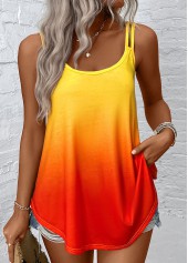 Scoop Neck Ombre Multi Color Camisole Top