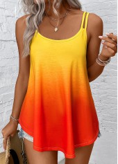 Scoop Neck Ombre Multi Color Camisole Top