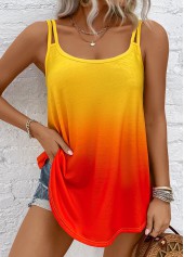 Scoop Neck Ombre Multi Color Camisole Top