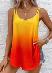 Scoop Neck Ombre Multi Color Camisole Top