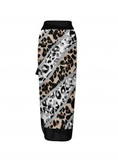Leopard Black Bnowknot One Piece Swimwear and Skirt