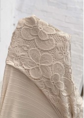 Layered Light Camel Short Sleeve Fake Two Piece Twinset