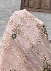 Floral Print Patchwork Light Pink Short Sleeve Blouse