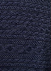 Patchwork Navy Short Sleeve Split Neck T Shirt