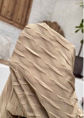 Textured Fabric Light Camel Short Sleeve T Shirt