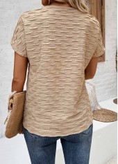 Textured Fabric Light Camel Short Sleeve T Shirt
