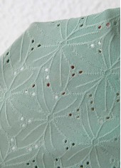 Pleated Sage Green Short Sleeve Square Neck T Shirt