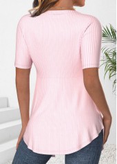 Floral Print Patchwork Light Pink Fake Two Piece Twinset