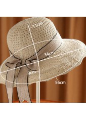 Bowknot Contrast Stitch Light Camel Visor Hat