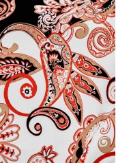 Tribal Print Short A Line Boat Neck Black Dress