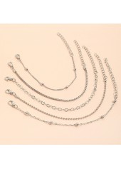 Silver Color Round Alloy Detail Bracelets