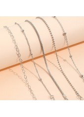 Silver Color Round Alloy Detail Bracelets