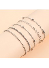 Silver Color Round Alloy Detail Bracelets