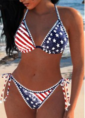 American Flag Navy Tie Bikini Set
