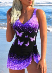Ombre Twist Purple One Piece Swimdress