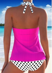 Polka Dot Tie Hot Pink Tankini Set