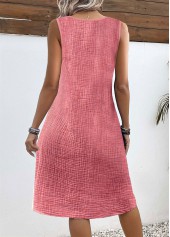 Breathable Light Pink A Line Sleeveless V Neck Dress