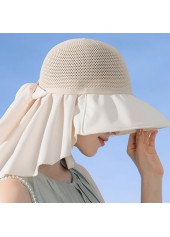 Polyester Bowknot Raw White Visor Hat