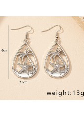 Waterdrop Silvery White Star Alloy Earrings