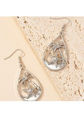 Waterdrop Silvery White Star Alloy Earrings