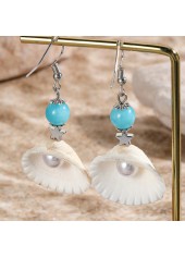 Pearl Beige Alloy Seashell Design Earrings