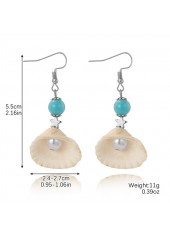 Pearl Beige Alloy Seashell Design Earrings