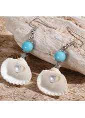 Pearl Beige Alloy Seashell Design Earrings