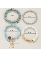 Starfish Detail Light Blue Bracelet Set