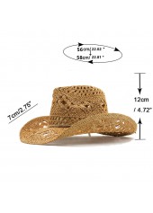 Hollow Design Dark Camel Woven Hat