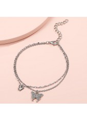 Silvery White Alloy Butterfly Detail Anklet