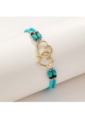 Mint Green Heart Polyresin Material Anklet