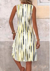 Ombre Breathable Black A Line Sleeveless V Neck Dress