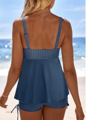 Mid Waisted Surplice Grey Tankini Set