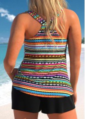 Plus Size Multi Color Tribal Print Tankini Set