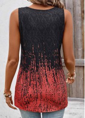 Dark Grey Marl Circular Ring Plus Size Tank Top