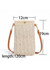 Weave Design Beige Magnetic Crossbody Bag