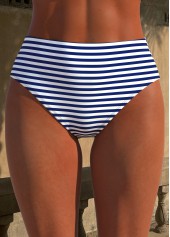 Striped Cross Hem Navy Tankini Set