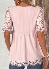 Bowknot Lace Short Sleeve Light Cardigan